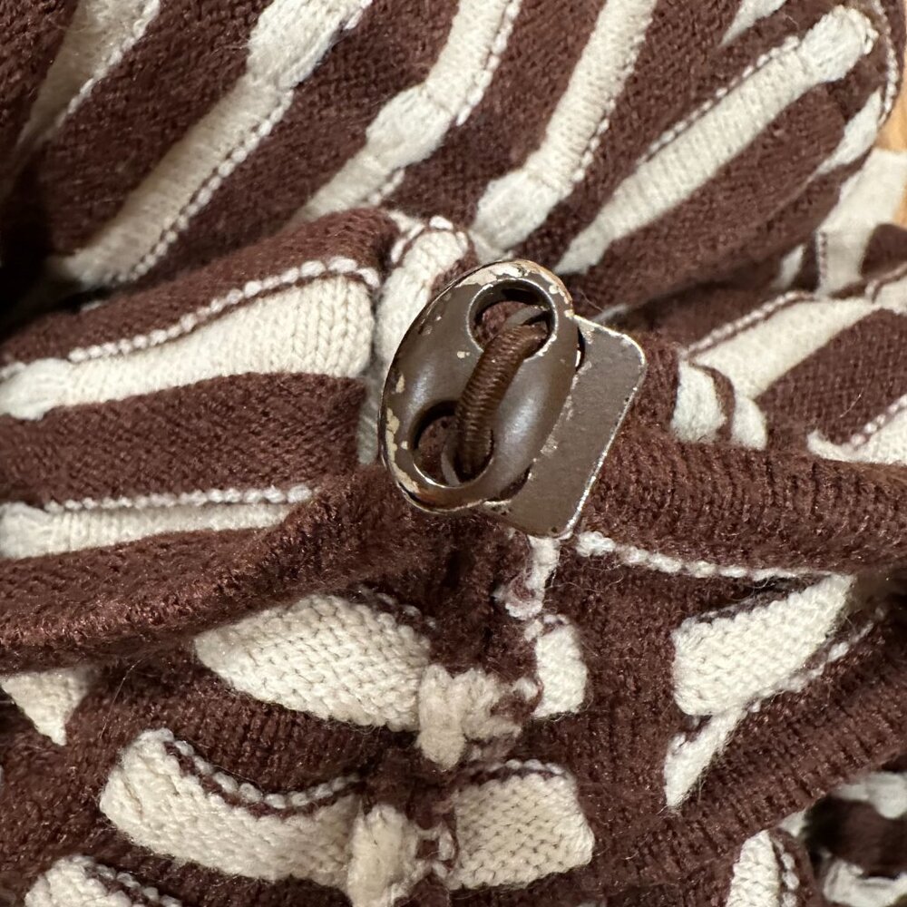 Anthropologie Better Garment Brown Cream Collared Sweater Size Small - Picture 15 of 16